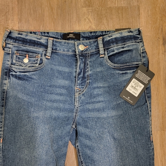 True Religion Joey Mid Rise Single Needle Flare Jean Medium Storm Wash  Size 29 - Picture 8 of 16